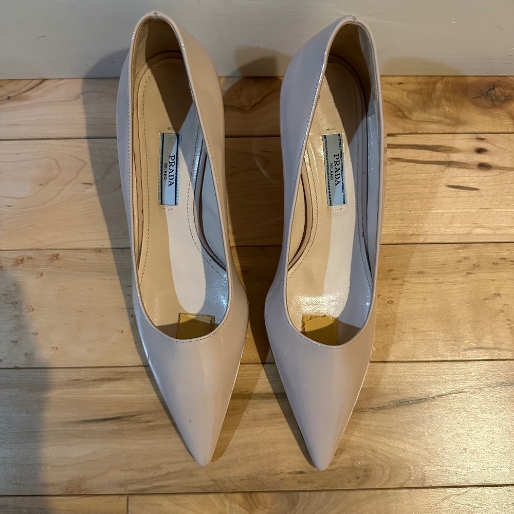 PRADA Nude patent‎ leather Pump Heels